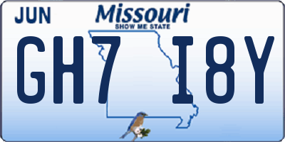 MO license plate GH7I8Y