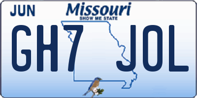 MO license plate GH7J0L