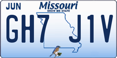 MO license plate GH7J1V