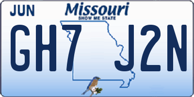 MO license plate GH7J2N