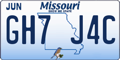 MO license plate GH7J4C