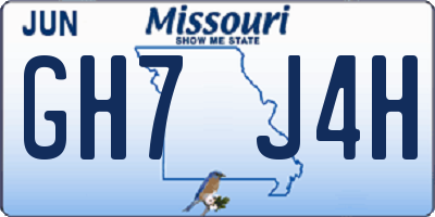 MO license plate GH7J4H