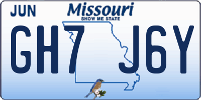 MO license plate GH7J6Y