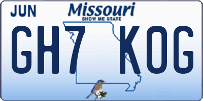 MO license plate GH7K0G