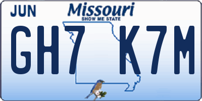 MO license plate GH7K7M