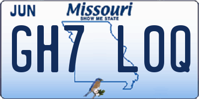 MO license plate GH7L0Q