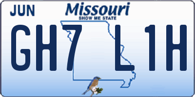 MO license plate GH7L1H