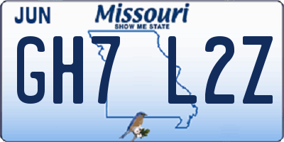 MO license plate GH7L2Z