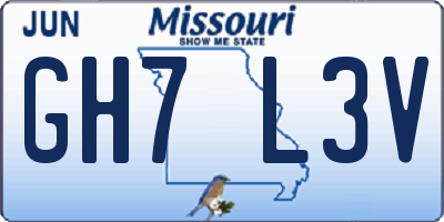 MO license plate GH7L3V
