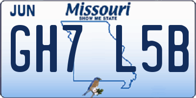 MO license plate GH7L5B