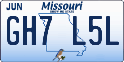 MO license plate GH7L5L