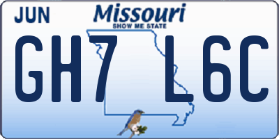 MO license plate GH7L6C