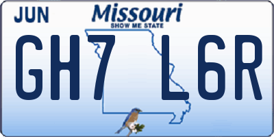 MO license plate GH7L6R