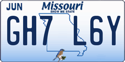 MO license plate GH7L6Y