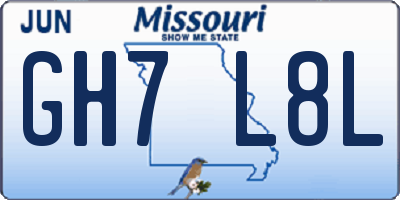 MO license plate GH7L8L
