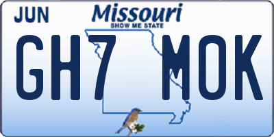 MO license plate GH7M0K