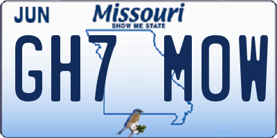 MO license plate GH7M0W