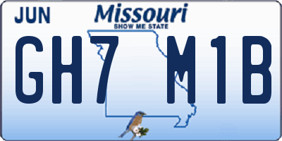 MO license plate GH7M1B