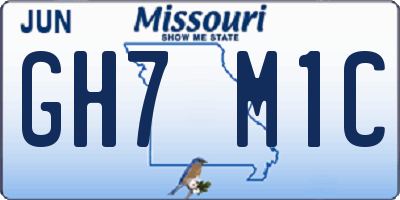 MO license plate GH7M1C