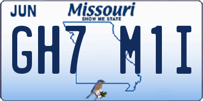 MO license plate GH7M1I
