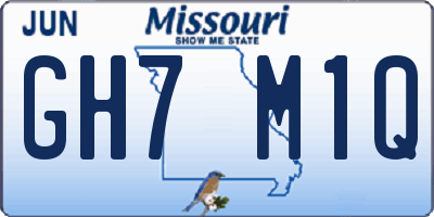 MO license plate GH7M1Q
