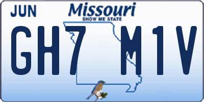 MO license plate GH7M1V