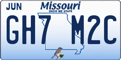 MO license plate GH7M2C