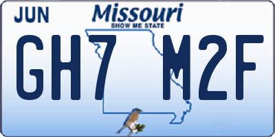 MO license plate GH7M2F