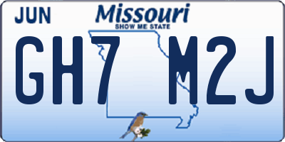 MO license plate GH7M2J