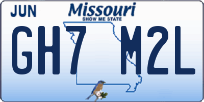 MO license plate GH7M2L