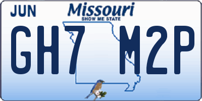 MO license plate GH7M2P