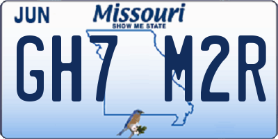 MO license plate GH7M2R