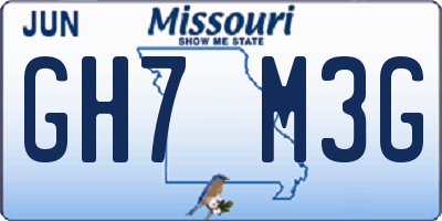 MO license plate GH7M3G
