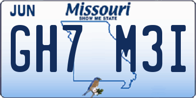 MO license plate GH7M3I