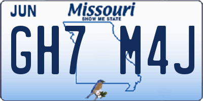 MO license plate GH7M4J