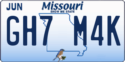 MO license plate GH7M4K