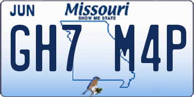 MO license plate GH7M4P