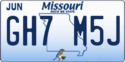 MO license plate GH7M5J
