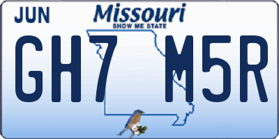 MO license plate GH7M5R