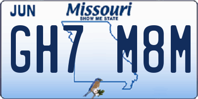 MO license plate GH7M8M