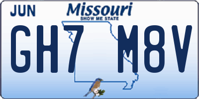MO license plate GH7M8V