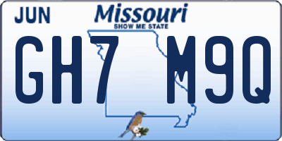 MO license plate GH7M9Q