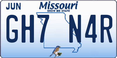 MO license plate GH7N4R