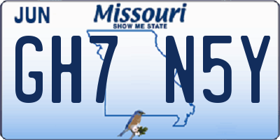 MO license plate GH7N5Y