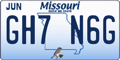 MO license plate GH7N6G