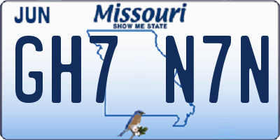 MO license plate GH7N7N