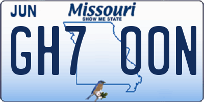 MO license plate GH7O0N