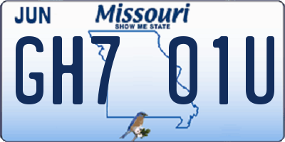 MO license plate GH7O1U