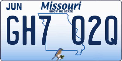 MO license plate GH7O2Q