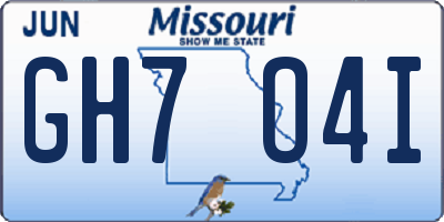 MO license plate GH7O4I